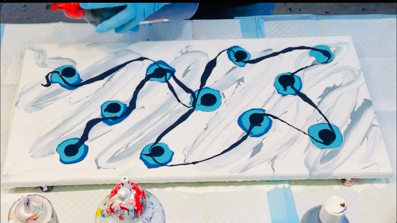 DIFFERENT WAY TO DUTCH POUR WITH MORE~COMB EFFECTS~Fluid art~ pour paints~abstract art