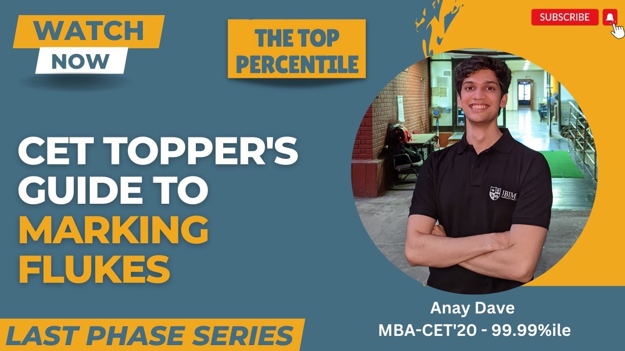 How to Mark Flukes in MBA CET? Tips from 99.99%iler Anay Dave | JBIMS