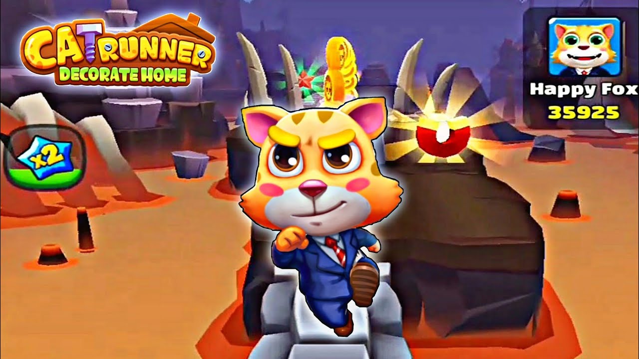 Cat Runner game|best game Run , jump and collect gold couns 🤑