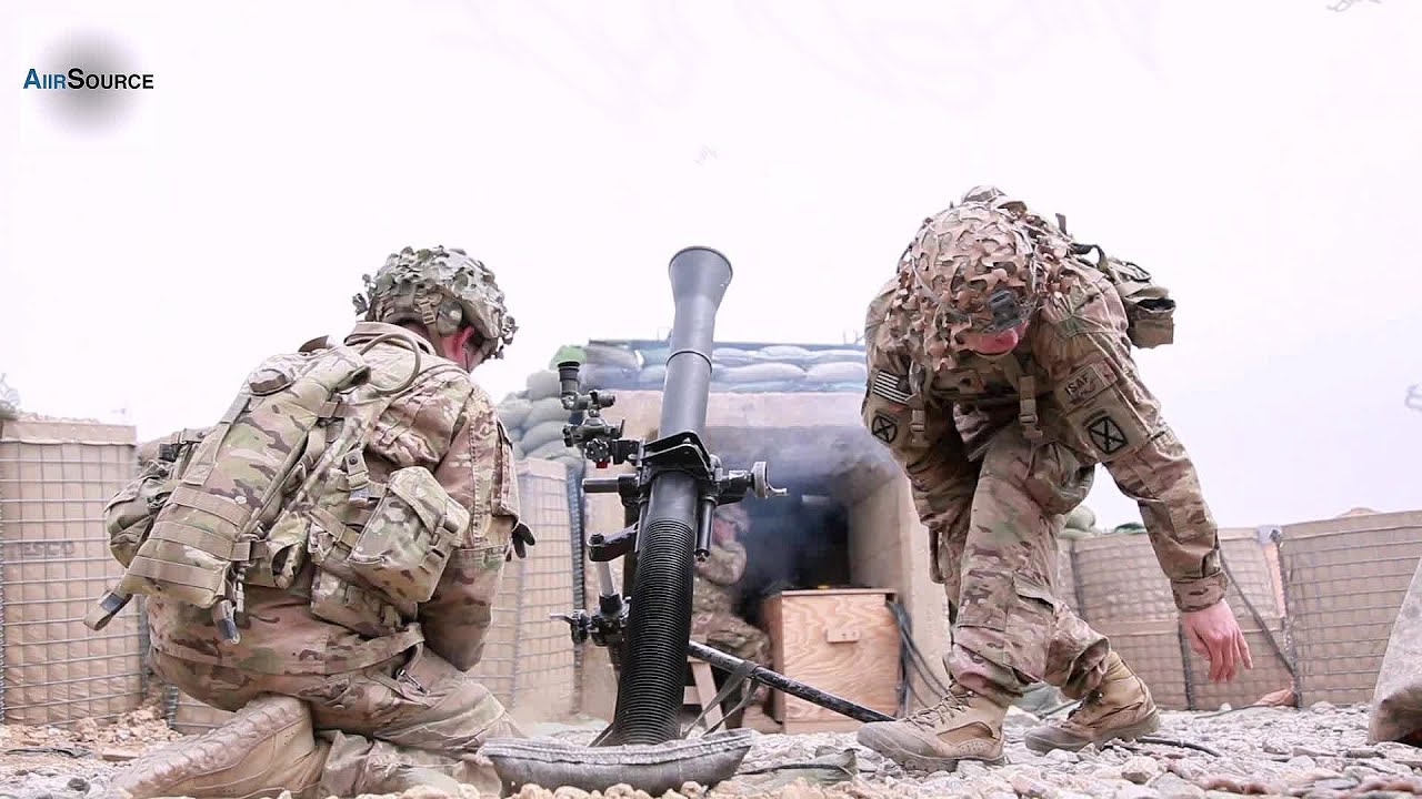 US Army Fire Barrage of Mortars on Taliban Insurgents