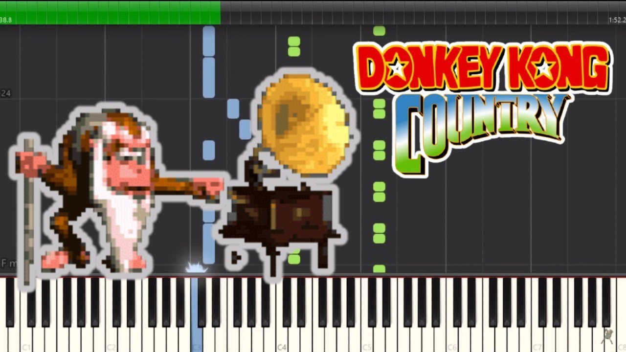Donkey Kong Country - Synthesia - Piano - Tutorial - Snes