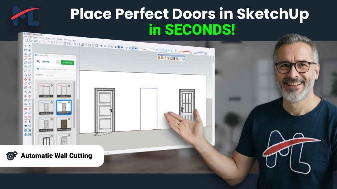 Создавайте идеальные двери в SketchUp за считанные секунды! (Автоматическая резка стен) | Учебное...