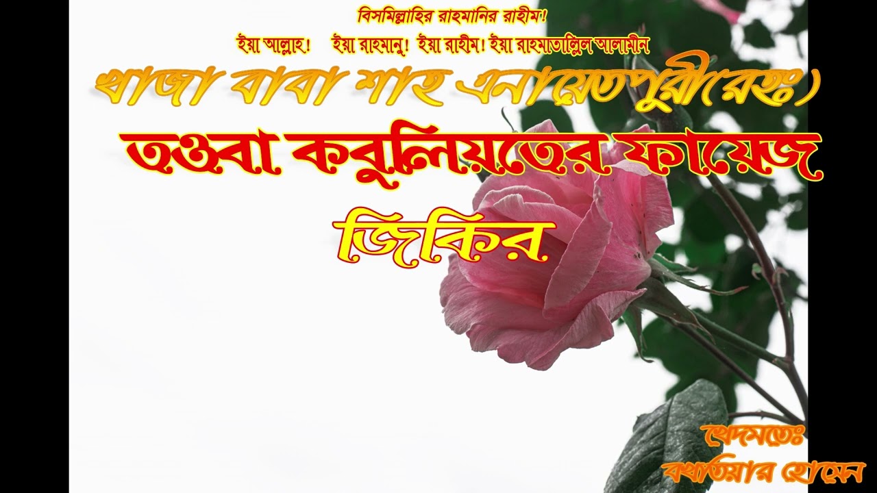জিকির ও তওবা কবুলিয়তের ফায়েজ  তরিকায় নকশেবন্দী মোজাদ্দেদীয়া এনায়েতপুর পাক দরবার শরীফ