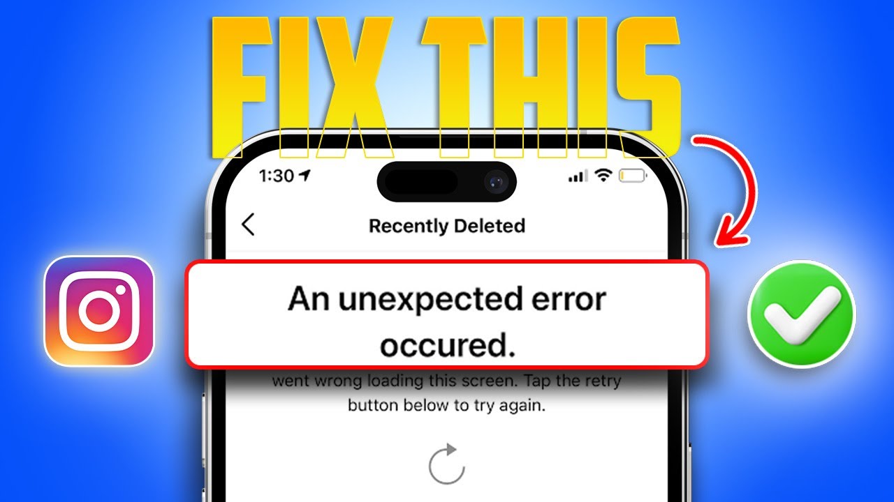 How to Fix an Unexpected Error Occurred in Instagram on iPhone | Solve An Unexpected Error