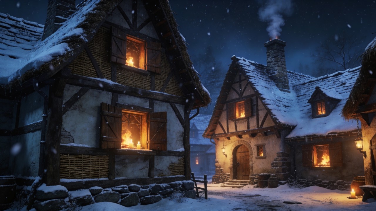 A Winter Night in a Medieval Village —Hours by the Hearth