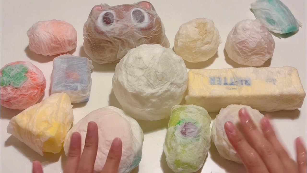 유행하는 스퀴시(휴지)왁스 뿌수기💥하면서 주절주절 아무 말이나 하기  squishy wax cracking (with tissue🧻) | Satisfying ASMR