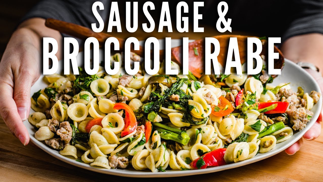 Orecchiette with Sausage, Broccoli Rabe, and Cherry Peppers
