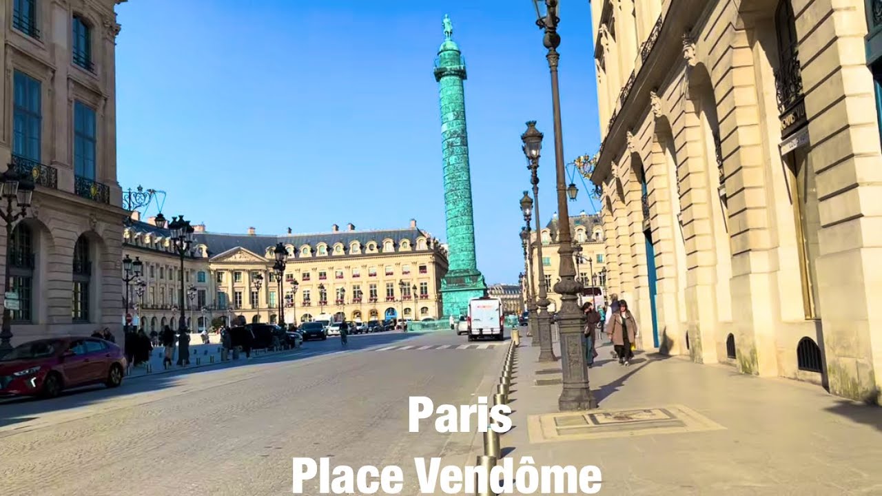 Paris city walks   Place Vendôme   Paris,France 4K