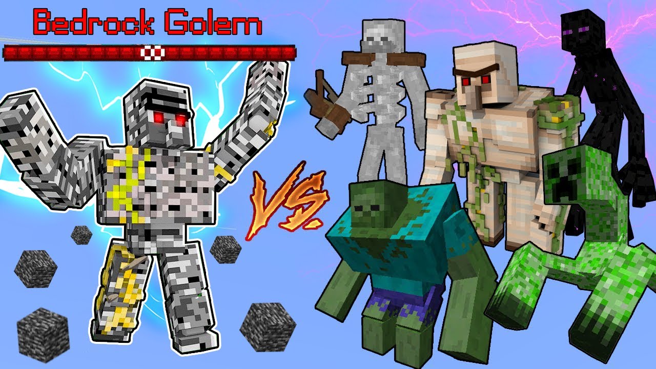 Bedrock Golem Vs. Mutant Monsters in Minecraft