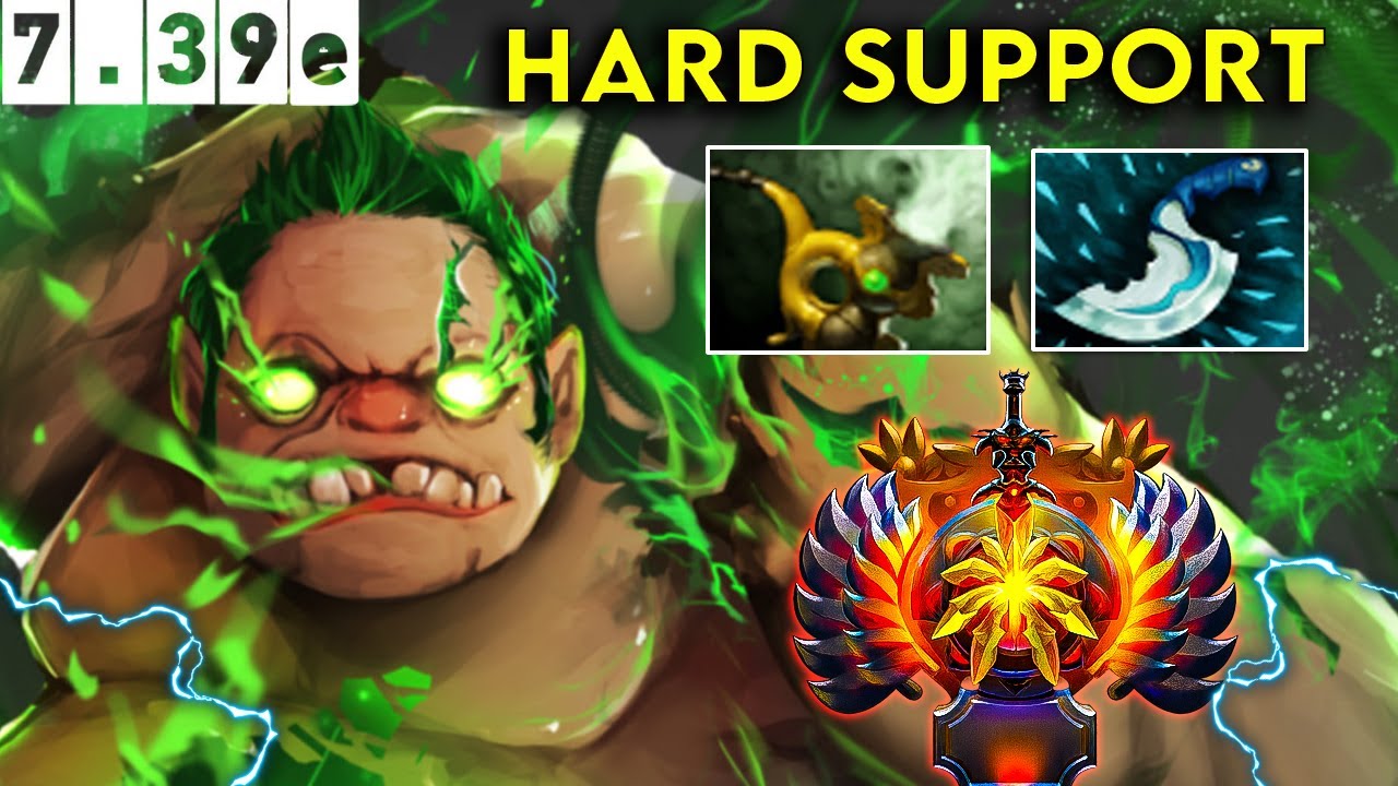 Pudge Immortal Hard Support - Dota 2 Patch 7.39d Pro Pub Gameplay