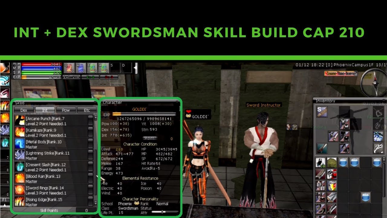 🎮INT + DEX Swordsman Skill Build | Cap 210 | RAN Online