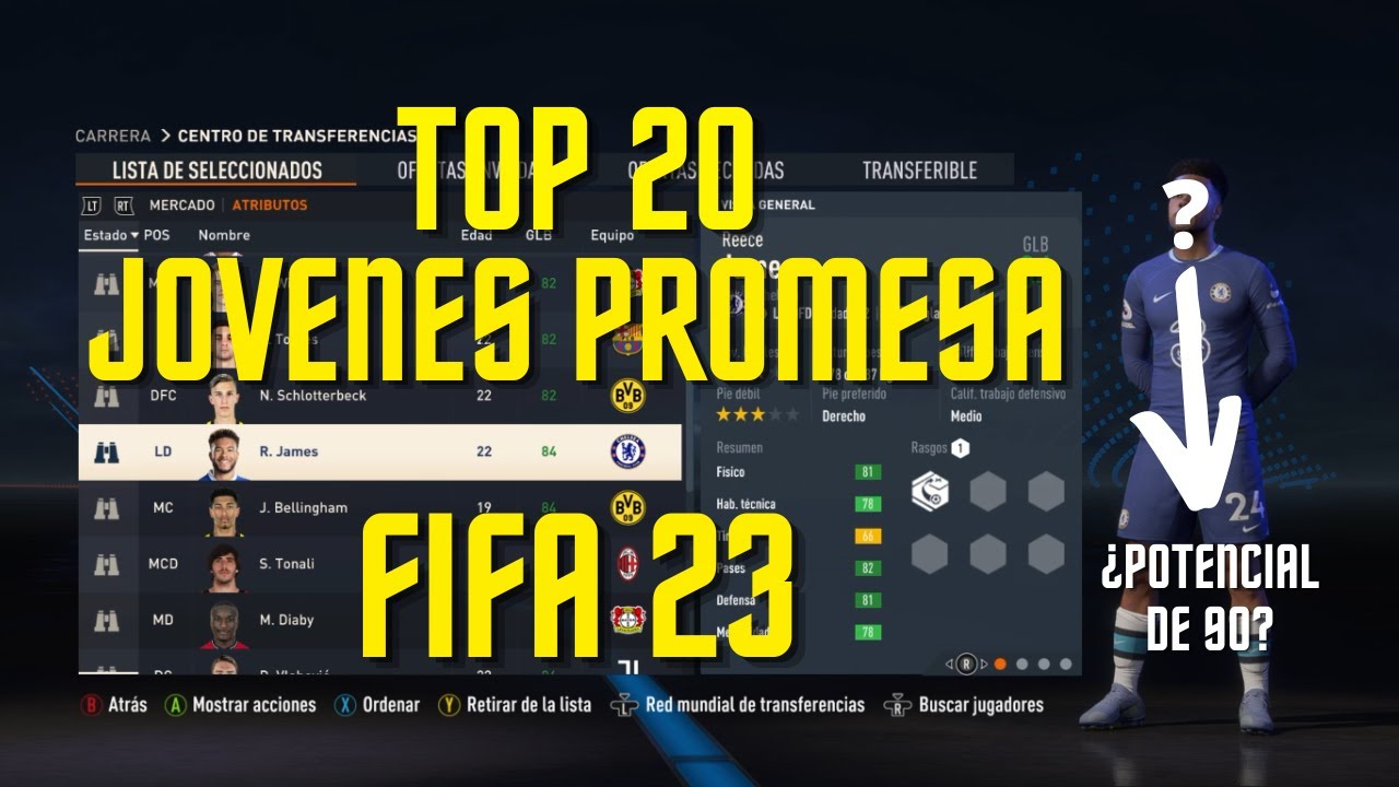 MEJORES J&oacute;venes PROMESA - TOP 20 | Modo Carrera | FIFA 23