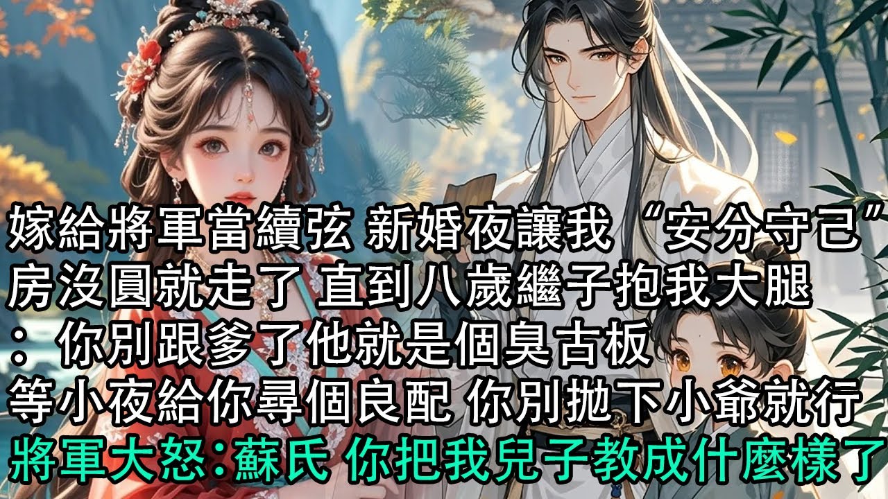 【一口氣看完】嫁給將軍當續弦 新婚夜讓我“安分守己”，房沒圓就走了 直到八歲繼子抱我大腿：你別跟爹了他就是個臭古板，等小夜給你尋個良配 你別拋下小爺就行，將軍大怒：蘇氏 你把我兒子教成什麼樣了