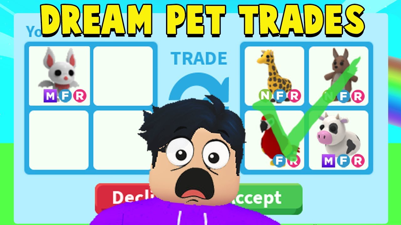 I TRADE MY MEGA NEON ALBINO BAT.. (MY ADOPT ME DREAM PET)