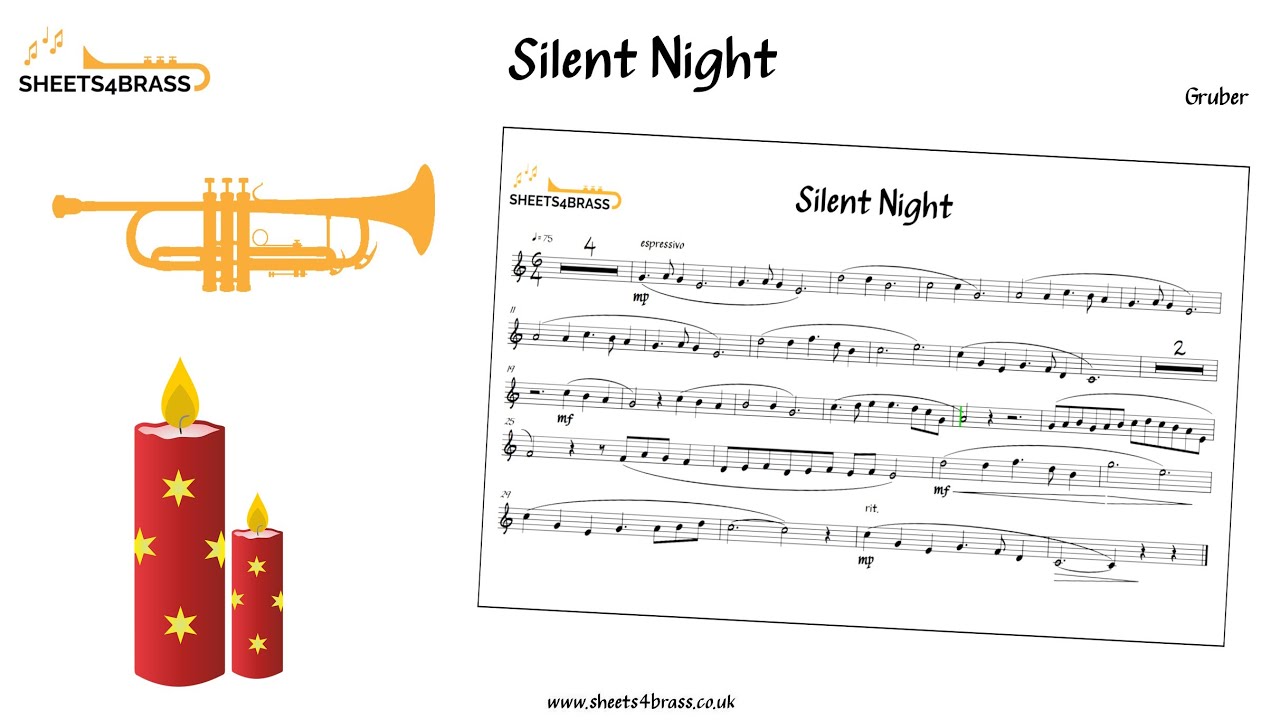 Silent Night - Trumpet Solo Play Along with Sheet Music