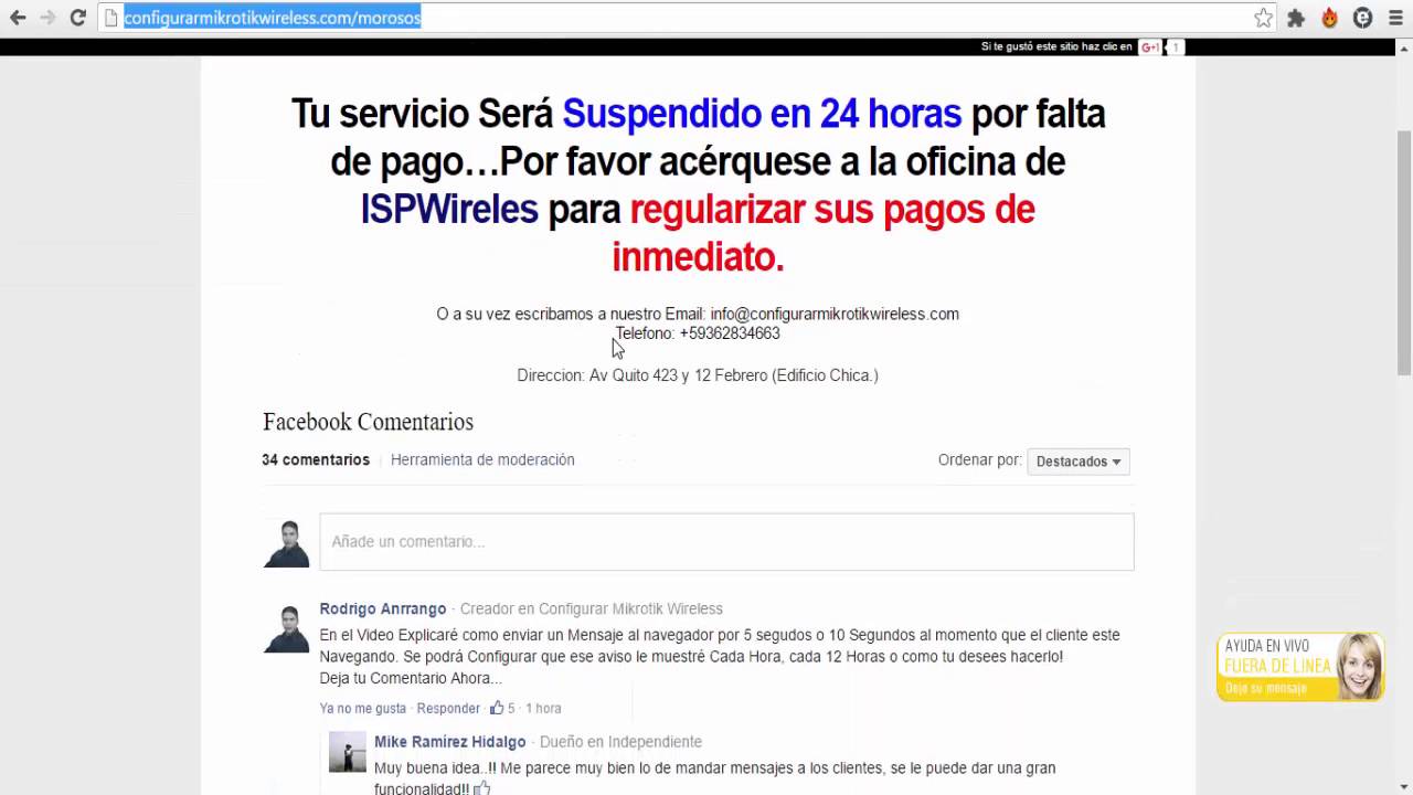 Enviar Notificación a Clientes por Pagos Pendientes con MikroTIK v6