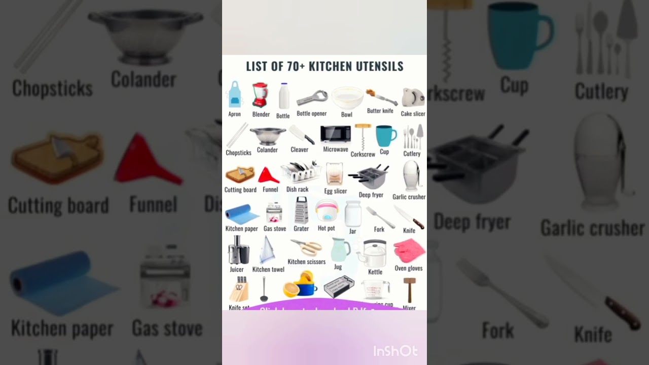 List of 70+ kitchen utensils
