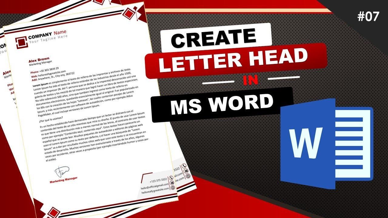 #007 How To Create Letter Head in Microsoft Word || Basic Design Letterhead || MS Word  2024
