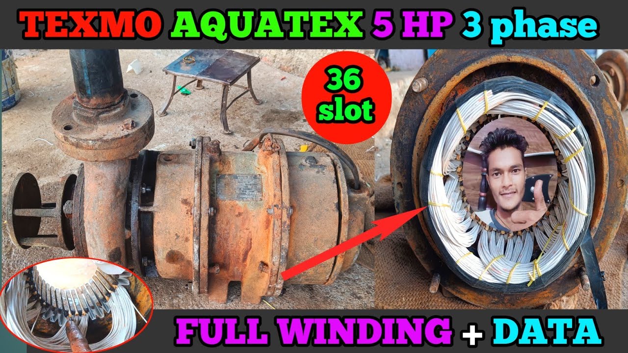 Texmo Aquatx | 5 hp 3 Phase | Chain Winding | Texmo 5 Hp Winding data