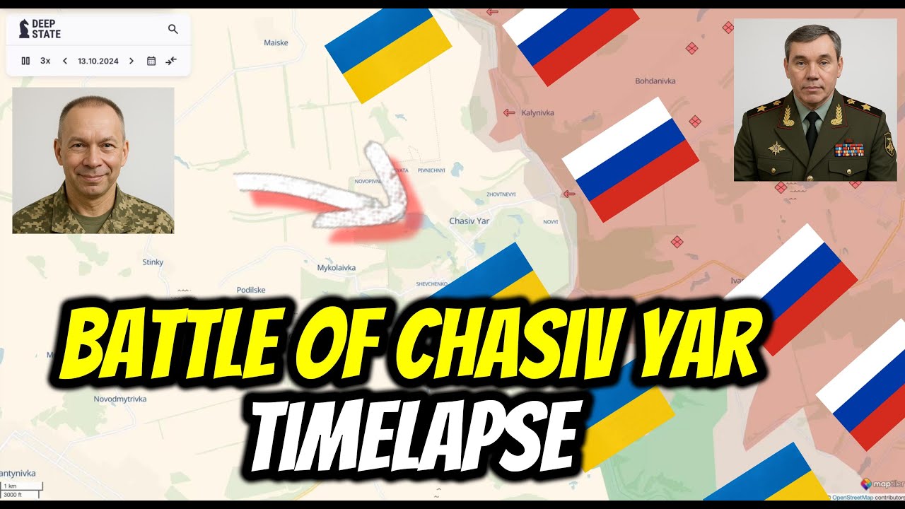 Timelapse: Battle For Key Ukrainian City Chasiv War [June 01 2024 to Oct 06 2025]  | Rowell Report