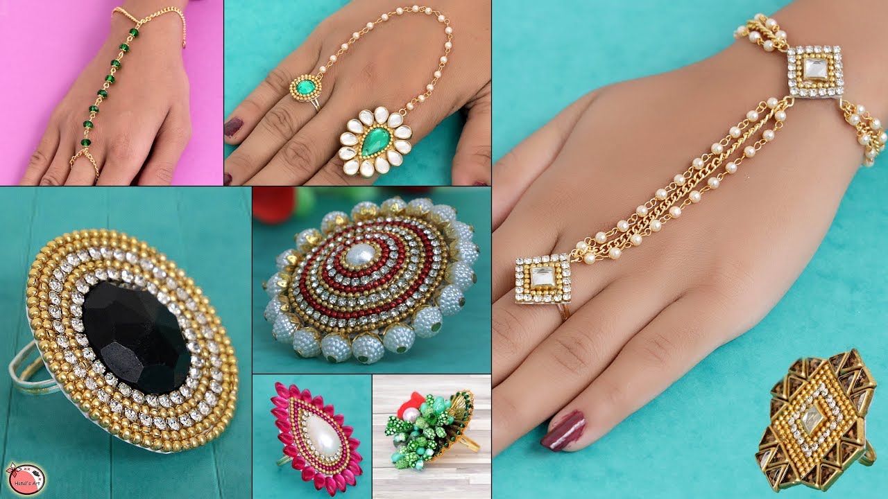 10... How to Make Finger Ring !!! Party wear.. DIY Handmade