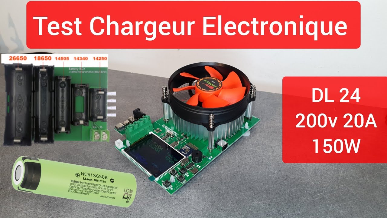 Test Charge Electronique DL24 150W courant constant/ Electronic Load 18650 accu Lithium ion