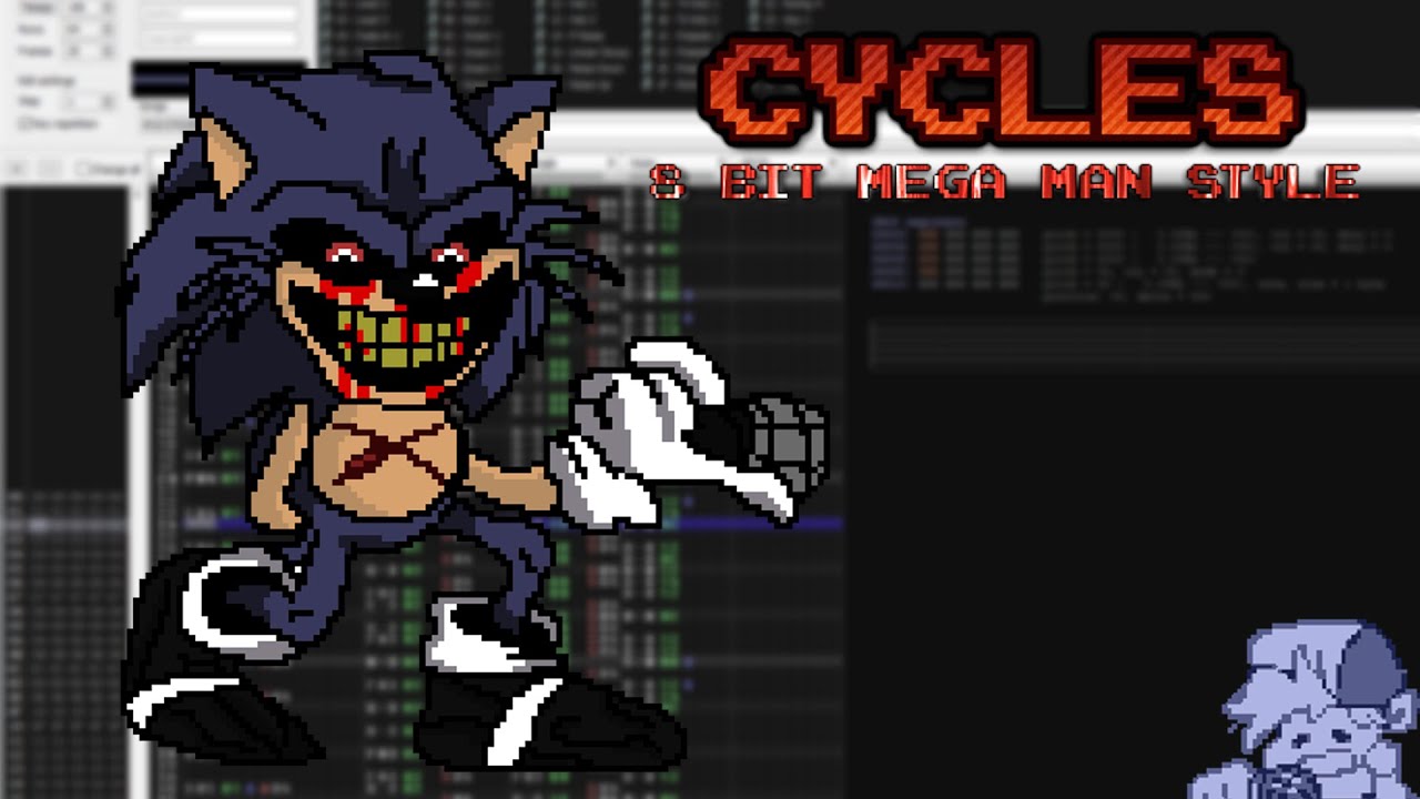 Friday Night Funkin' Vs. Sonic.EXE  - CYCLES - Mega Man Styled 8-bit Remix