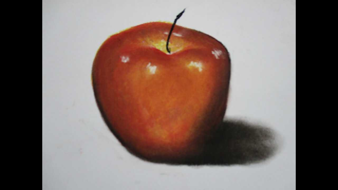 ¿ COMO DIBUJAR MANZANA CON TIZA PASTEL ?