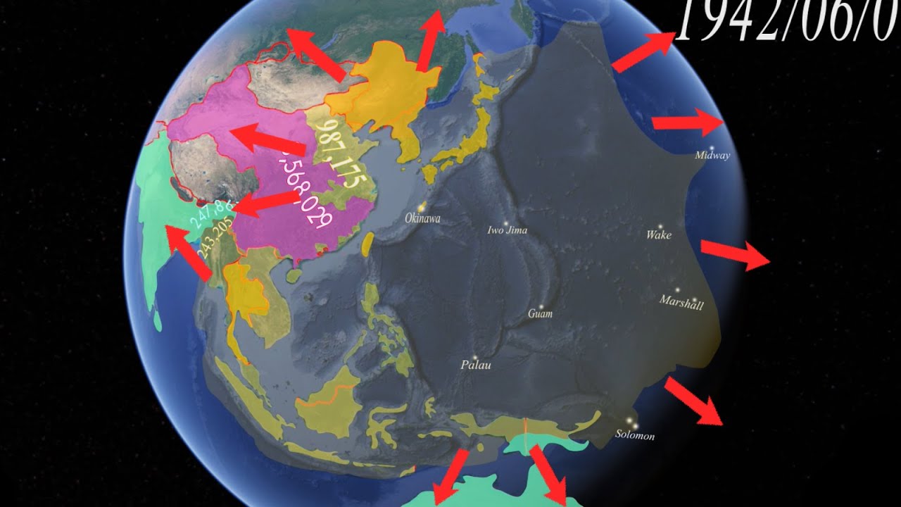 World War II - Pacific War with Army Sizes