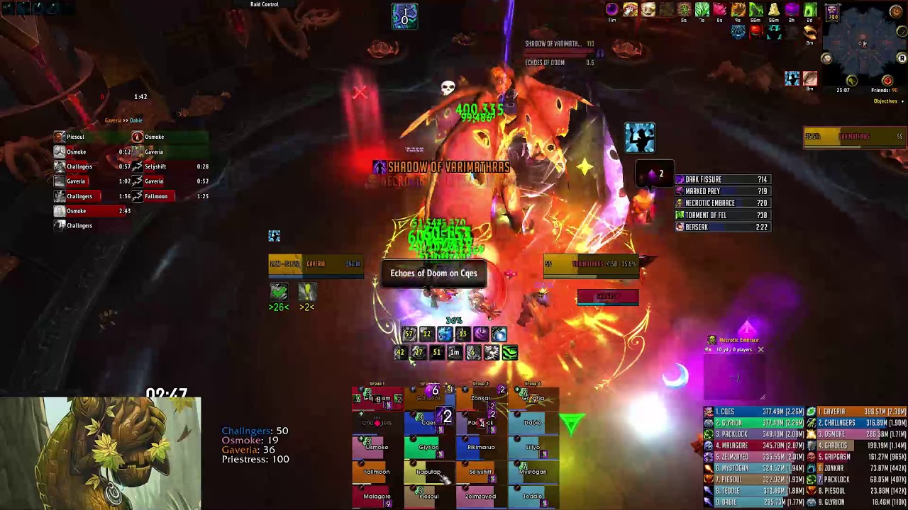 Corrupted Squad vs Mythic Varimathras - Rank 1 Resto Druid PoV