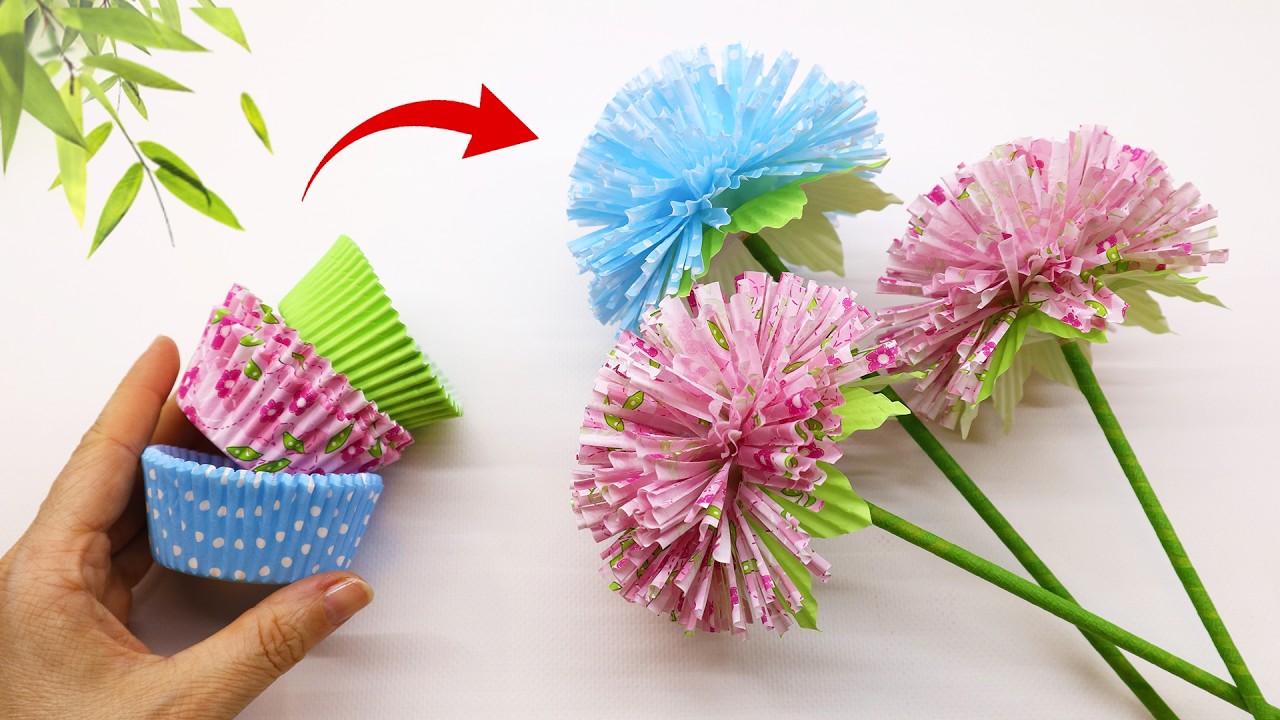 Aster Flower from Cupcake Liners 🌸 DIY Home Decorations
