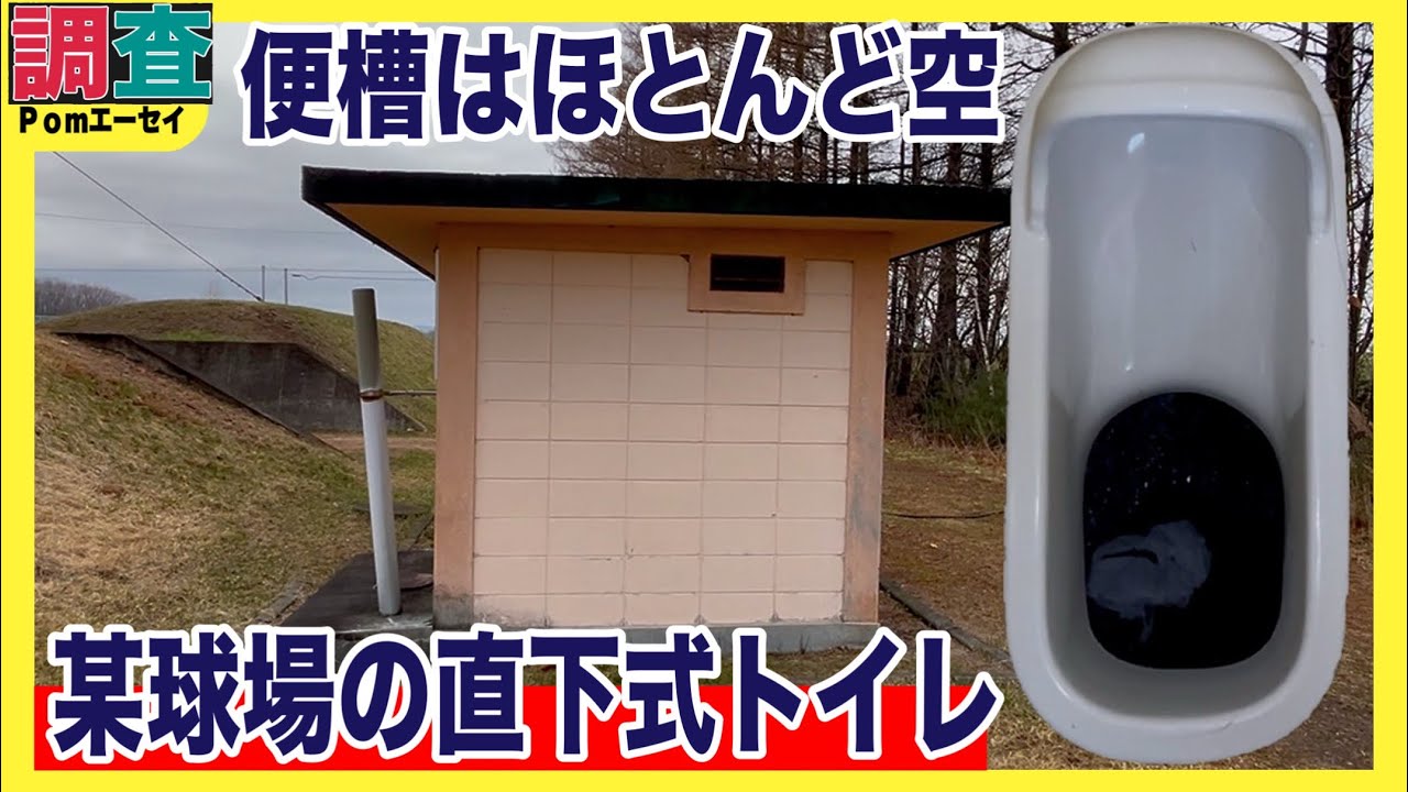 某球場の公衆便所　直下式トイレ　男女共同コンクリ製大型便槽採用　※汚損閲覧注意【2025.11現在関係者以外立入禁止制限＝一般利用禁止となる】