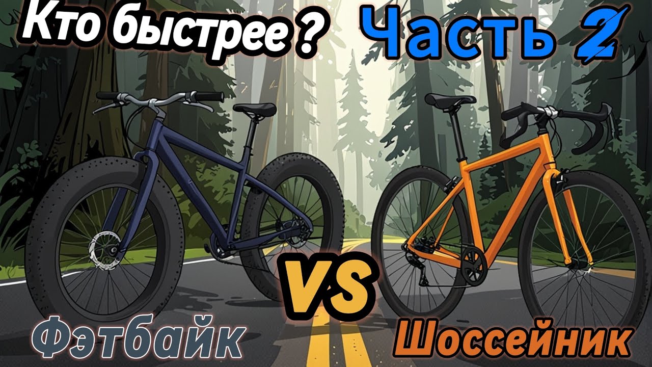 Битва Титанов Часть 2. Кто быстрее Фэтбайк или  Гревел-Шоссейник.