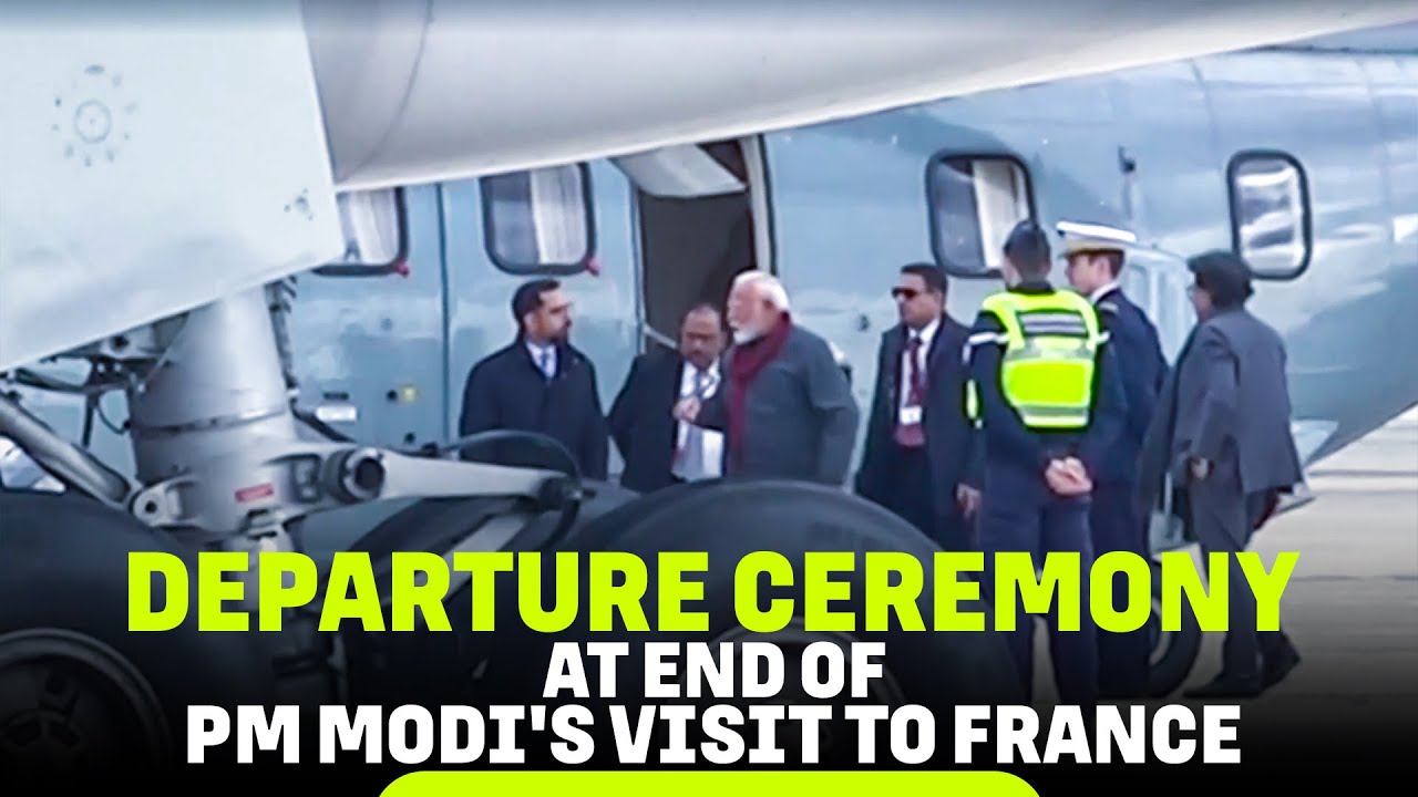Departure ceremony as PM Modi ends historic France visit  | India | France | USA |Macron