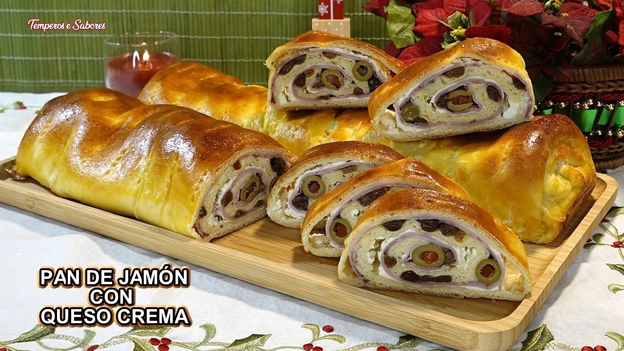 PAN DE JAMÓN CON QUESO CREMA TRADICIÓN NAVIDEÑA VENEZOLANA Y ES MUNDIAL Y DELICIOSO