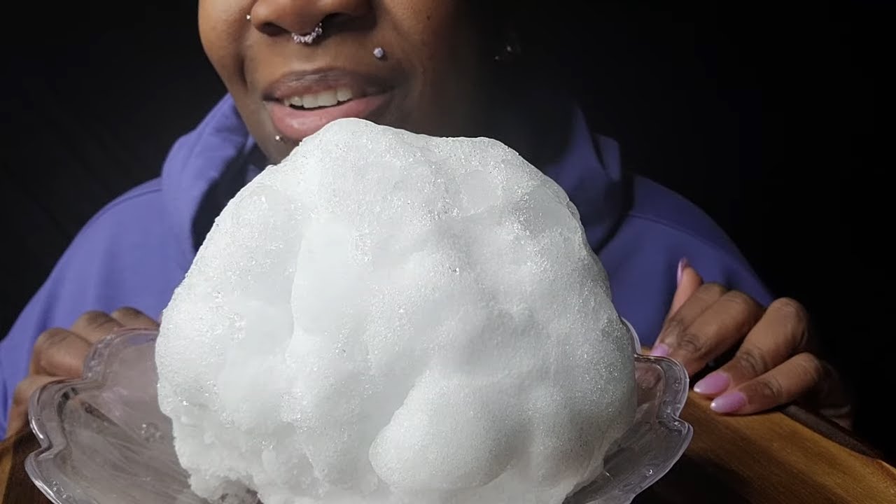 HUGE ZAXBYS POWDERY ICE BALL | HIDDEN CRUNCHES | #iceeating #asmr #asmrice