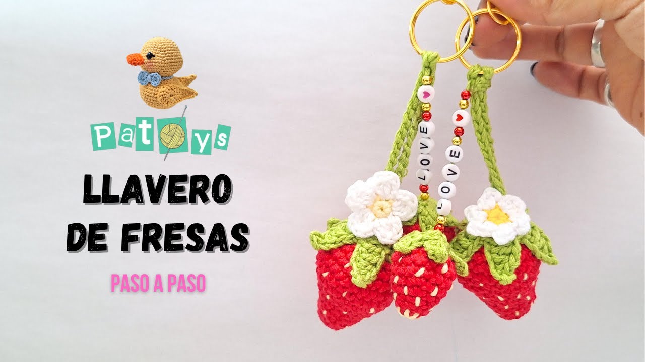 Llavero de FRESAS A CROCHET 🍓