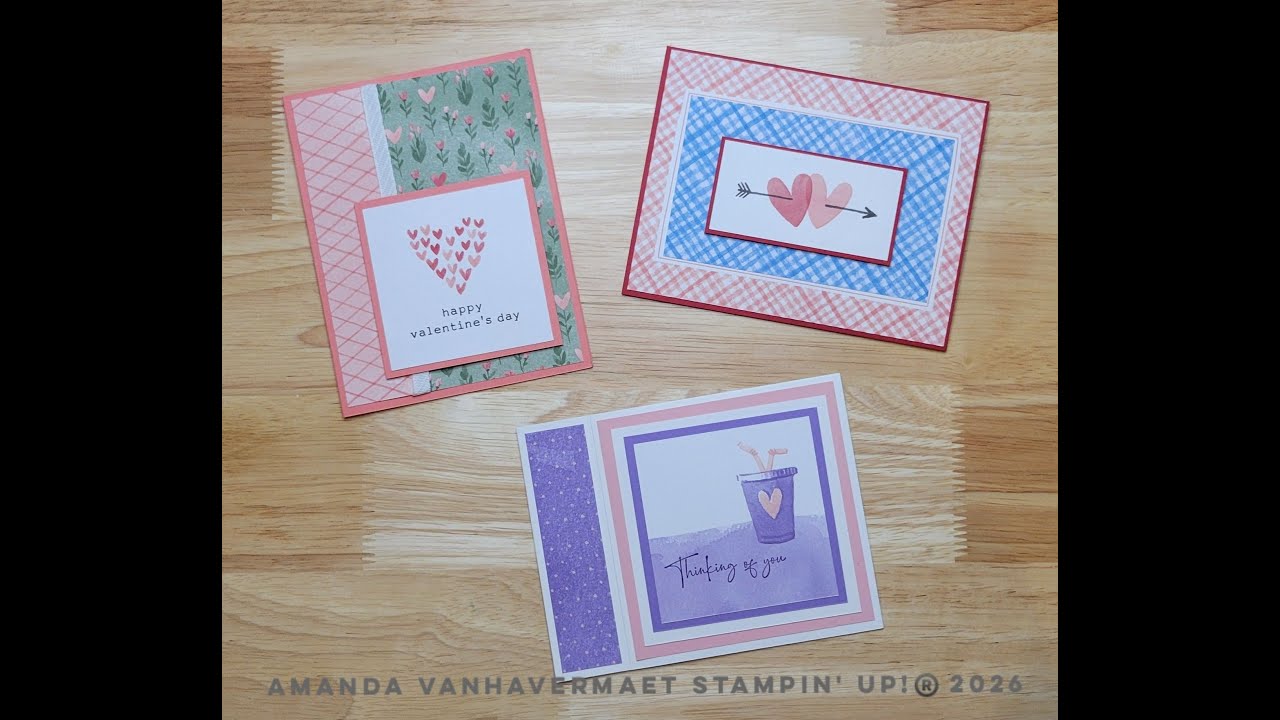 Quick Valentines using Love Notes DSP from Stampin' Up!