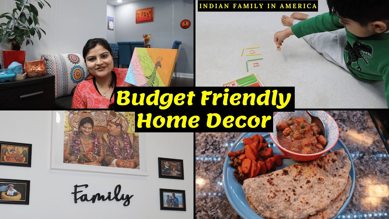 Kam Paise mai hi Kaam chala liya: Decorating Family Wall~ Indian Family Vlogger in America