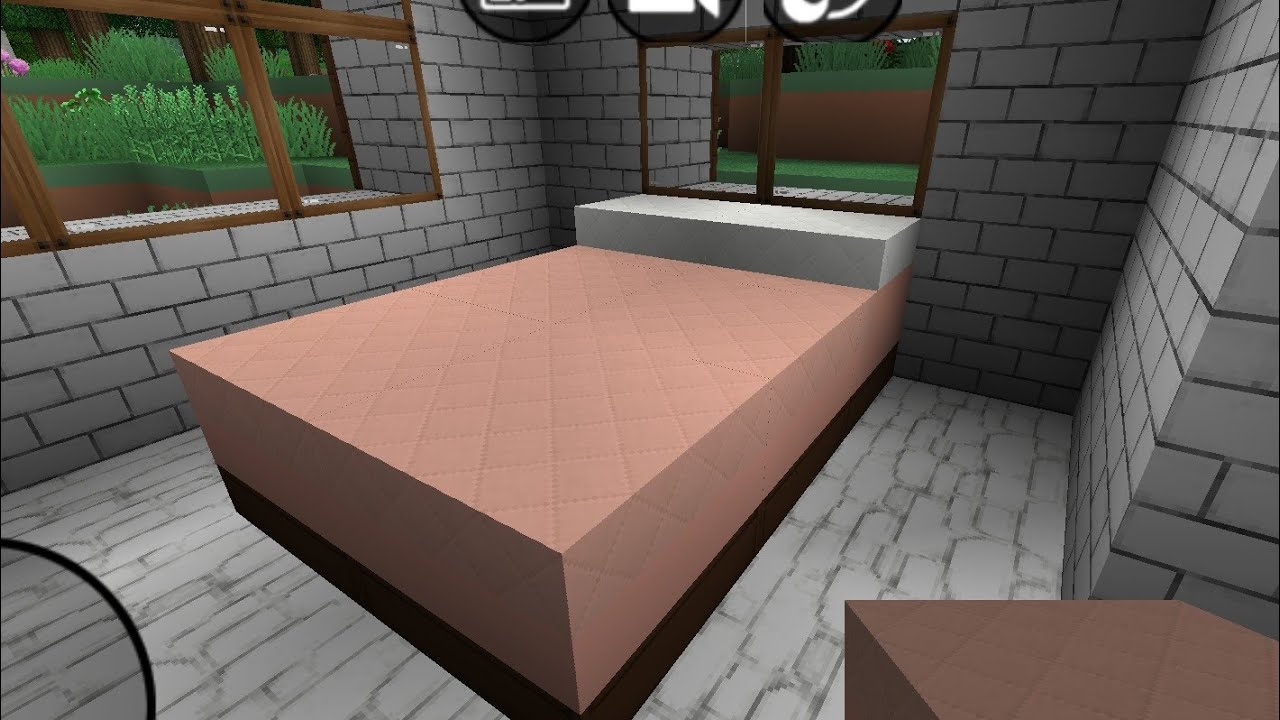 How to build a bed in mini block craft 3D (easy furniture)