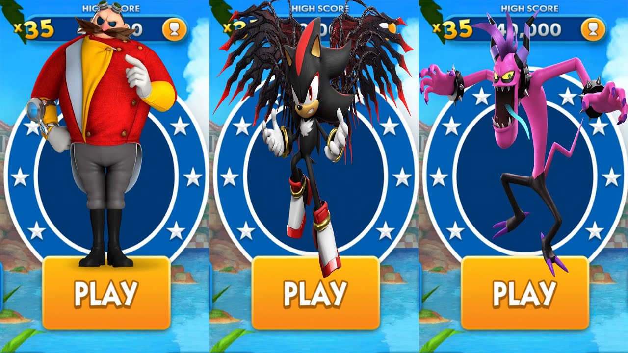 Sonic Dash - New Character Doom Shadow vs Bosses Dr. Eggman & Zazz All Characters Unlocked Gameplay