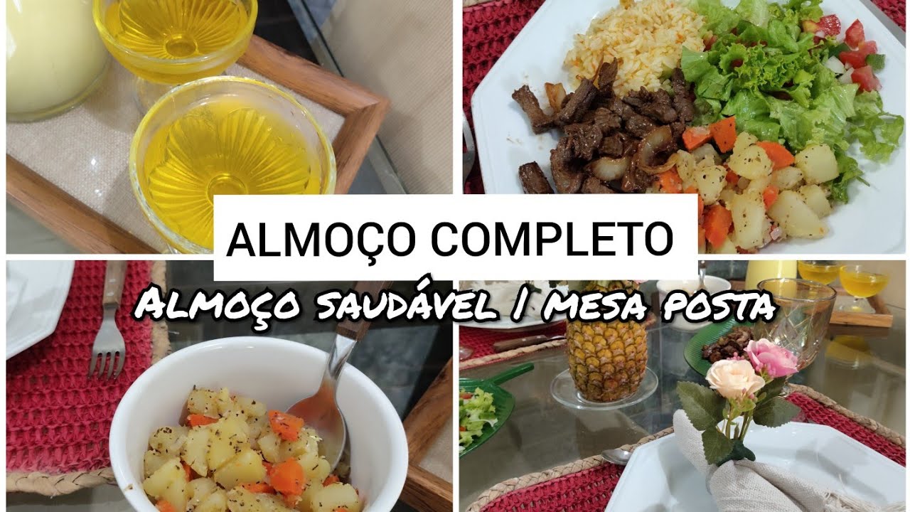 ALMOÇO COMPLETO DE DOMINGO | COMIDA SAUDÁVEL + MESA POSTA