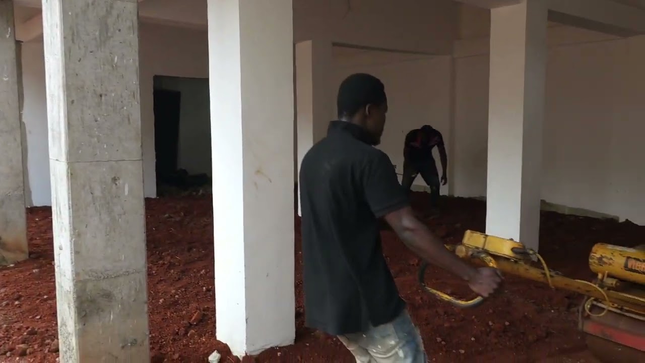 BUILDING IN GHANA..  STAMPED CONCRETE  (PART ONE) CONTRACTOR : BRIX LANDSCAPING