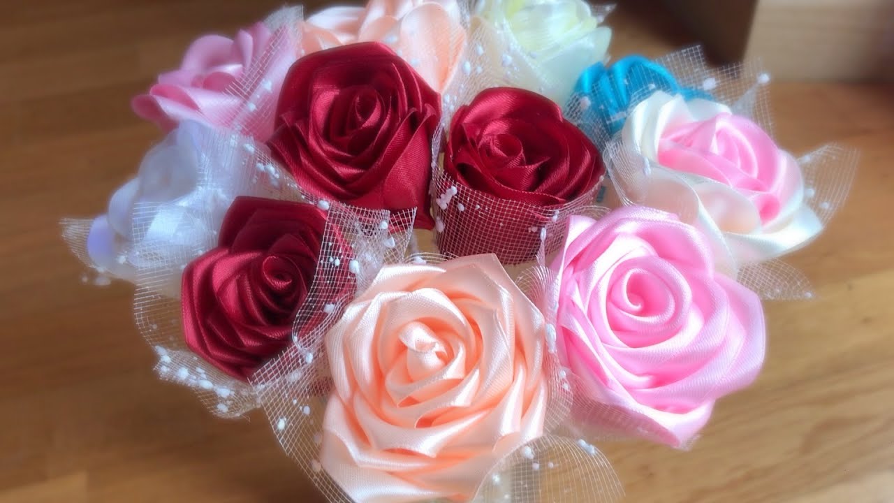 Satin Ribbon Rose 🥀 Tutorial | Ribbon Flower Tutorial Part 1 { Subtitles }