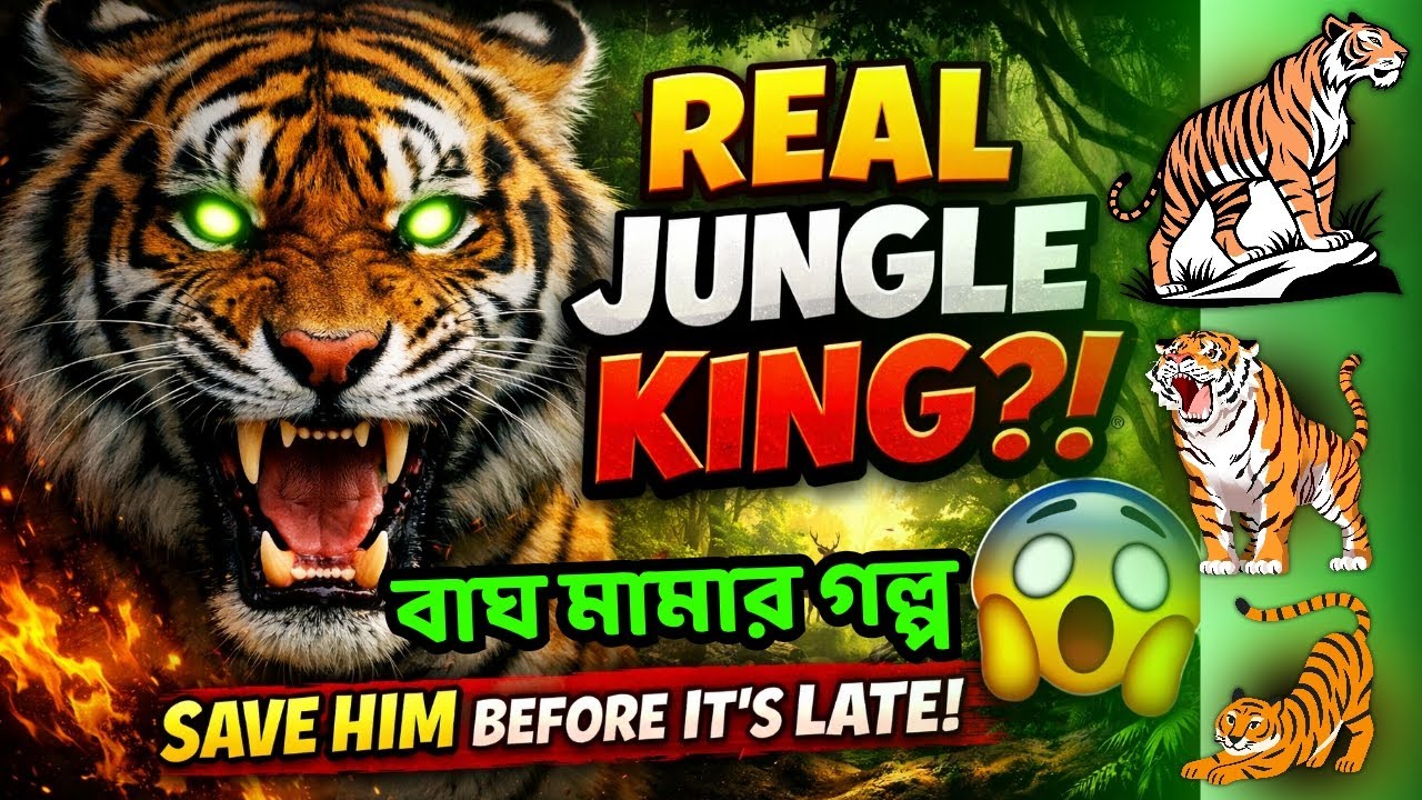 🐅 Royal Bengal Story & Educational Facts for Kids (Bangla + English Learning)
