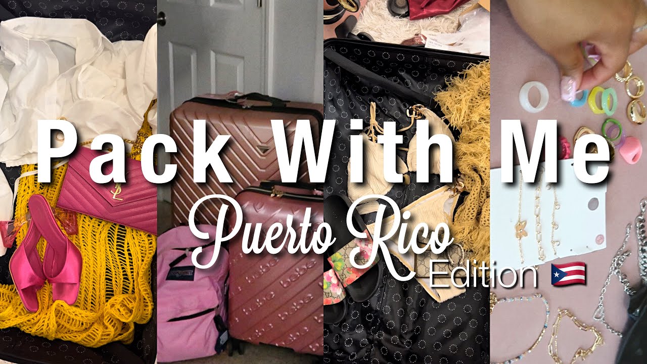 PACK WITH ME FOR PUERTO RICO 🤍 ( outfits , accessories, & MORE )
