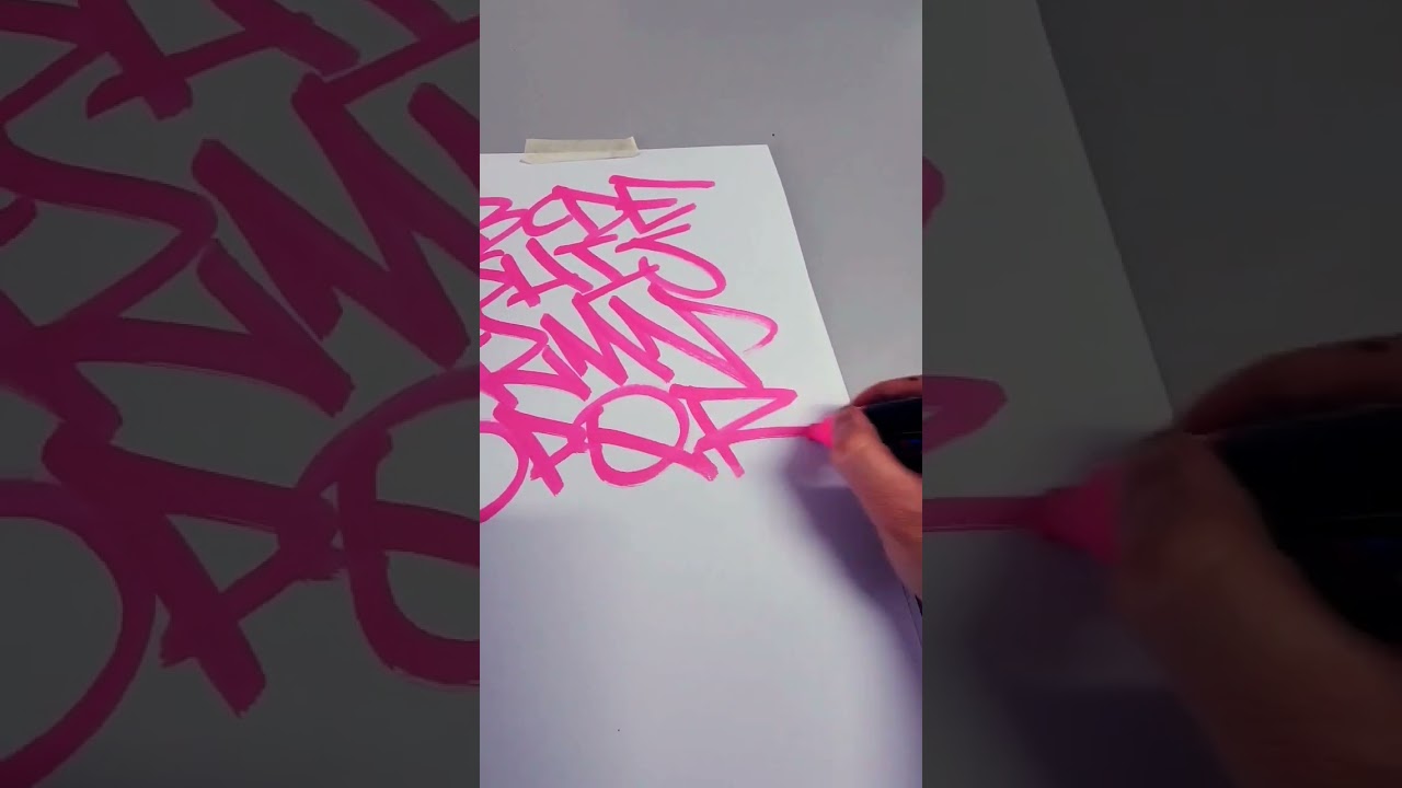 posca Pen TAG alphabet 👀👊⚡️#shorts #poscamarkers #alphabet