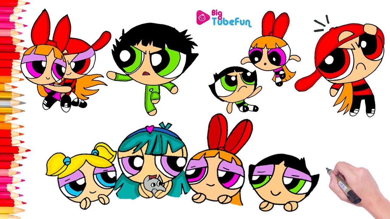 Coloring Powerpuff Girls Rowdyruff Boys (Las Chicas Superpoderosas)Blossom Bubbles Buttercup