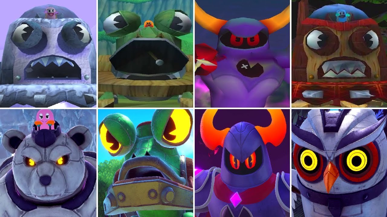 Pac-Man World 2 Re-Pac - All Bosses Comparison (Remake vs Original)