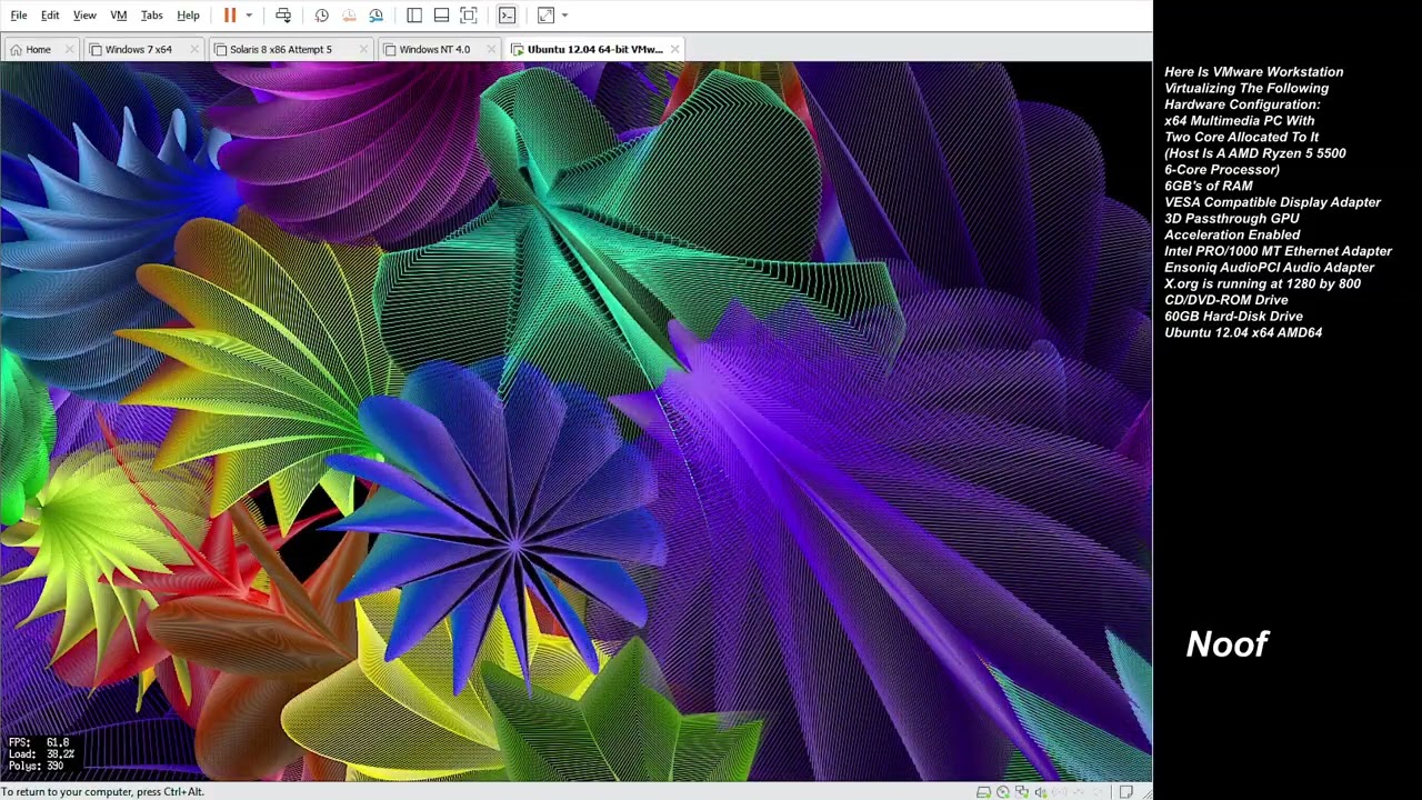 GL GPU Screensavers On Ubuntu 12.04 (VMware Workstation 17)